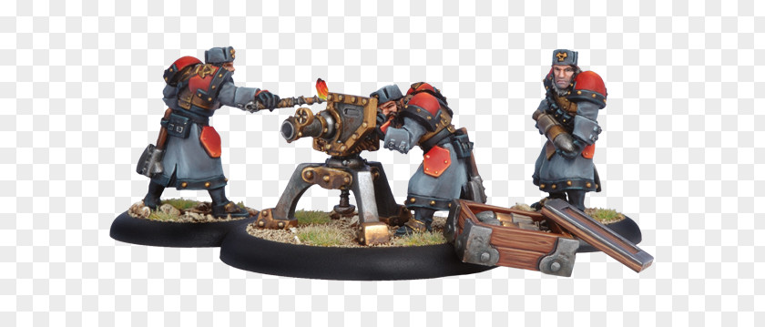 Warmachine Miniature Figure Privateer Press Field Gun PNG