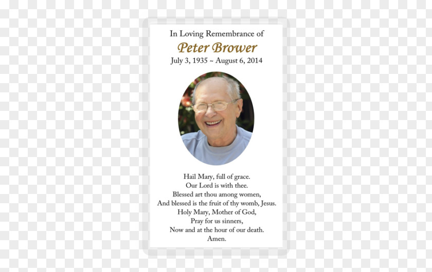 Laminated Funeral Death Anniversary Obituary In Memoriam Card Holy PNG