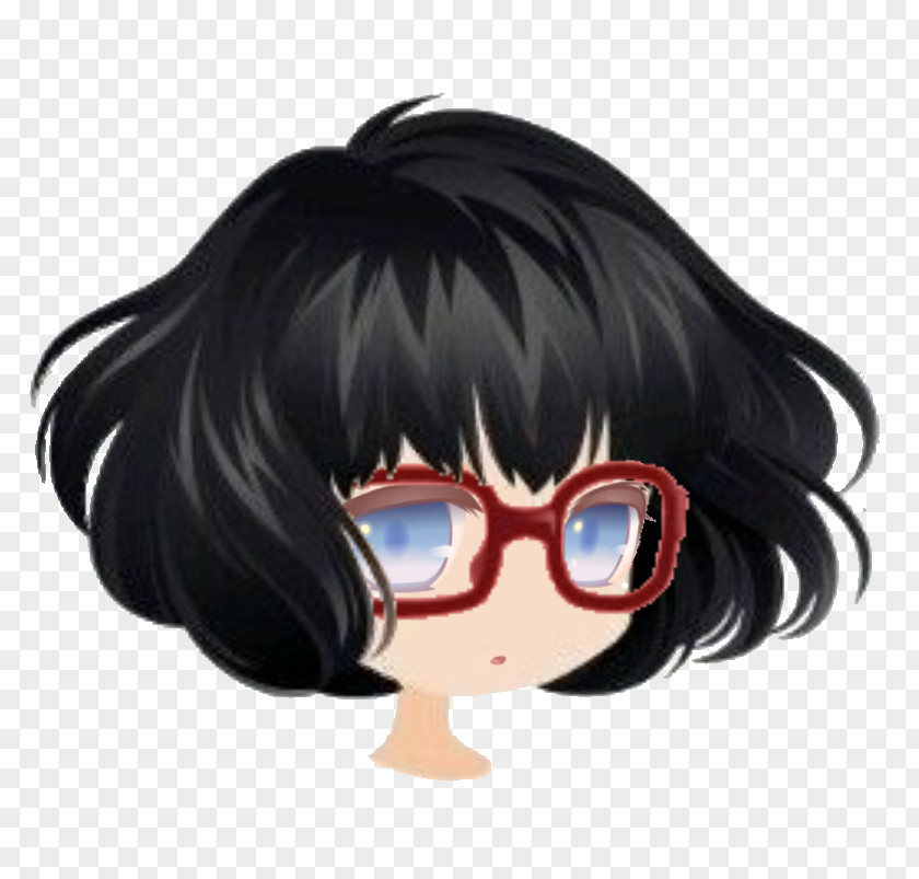 Glasses Black Hair Goggles Brown PNG