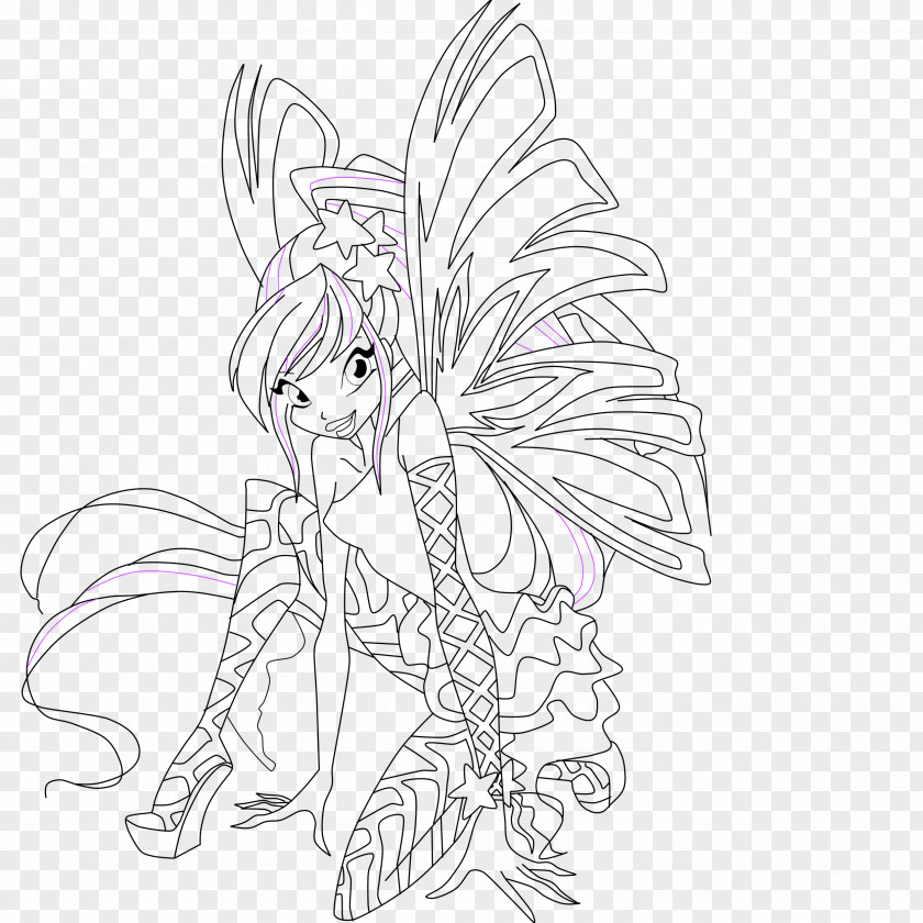 Pag The Trix Musa Tecna Line Art Sirenix PNG