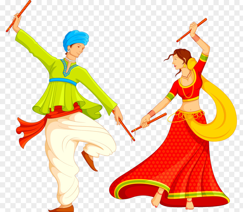 Dandiya Raas Dance Garba Clip Art PNG