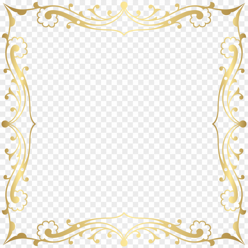 Decorative Frame Gold Clip Art PNG