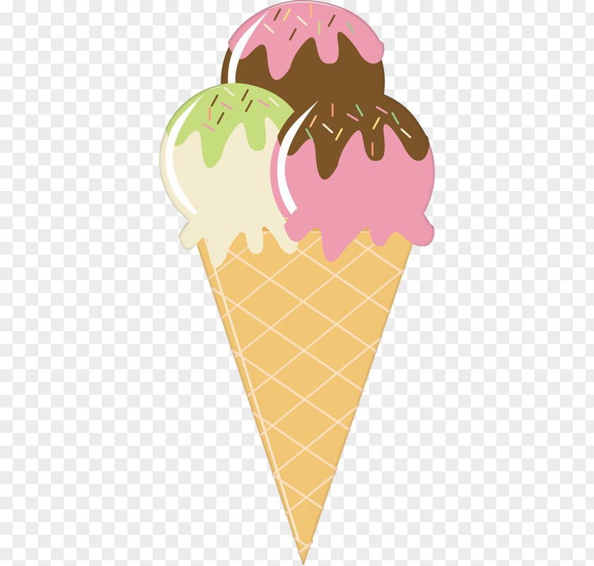Ice Cream Ball Cone Sundae Strawberry PNG