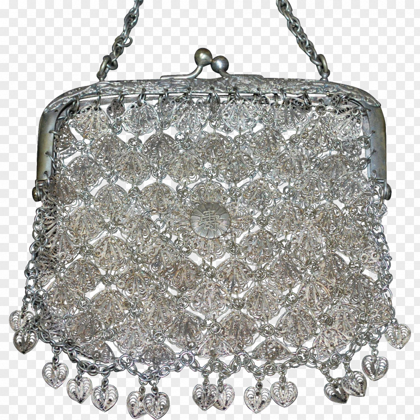 Silver Handbag Filigree Shoulder Bag M PNG