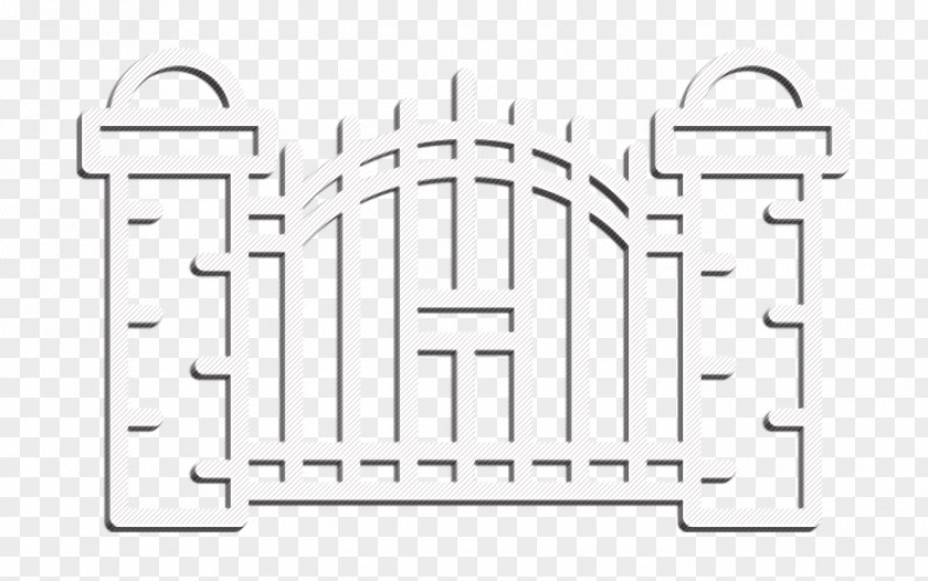 Lineal Halloween Icon Cemetery Gates Graveyard PNG