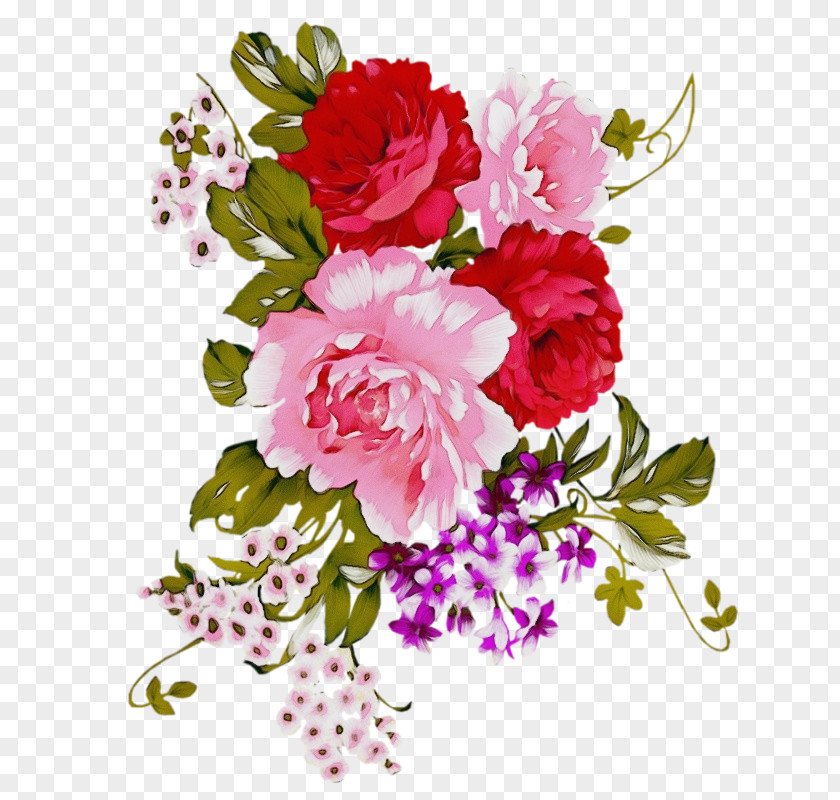 Pink Family Chinese Peony Bouquet Of Flowers Drawing PNG