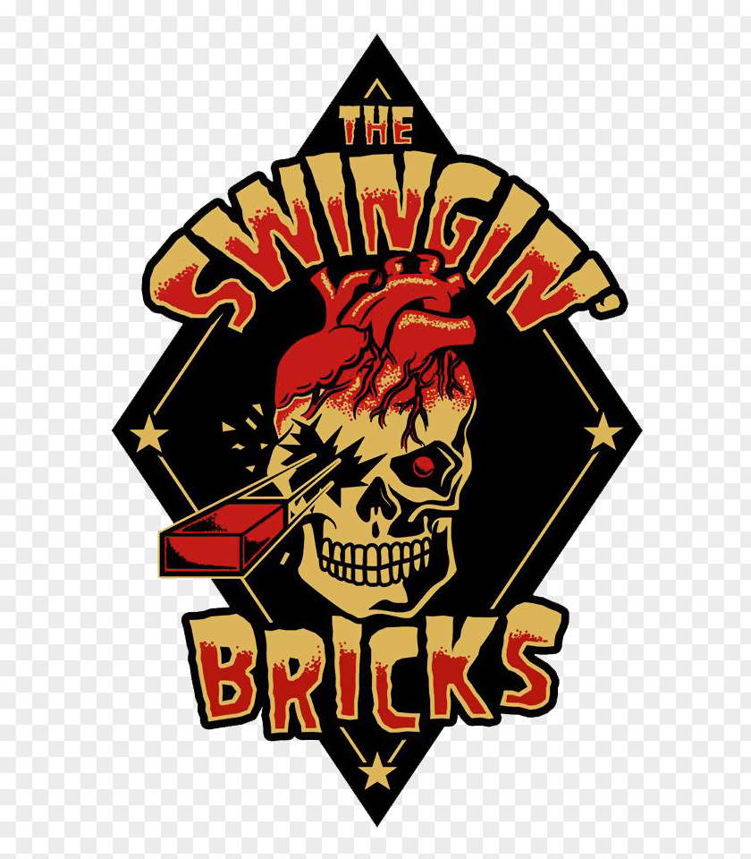 Psychobilly Logo Graphic Design The Swingin Bricks PNG