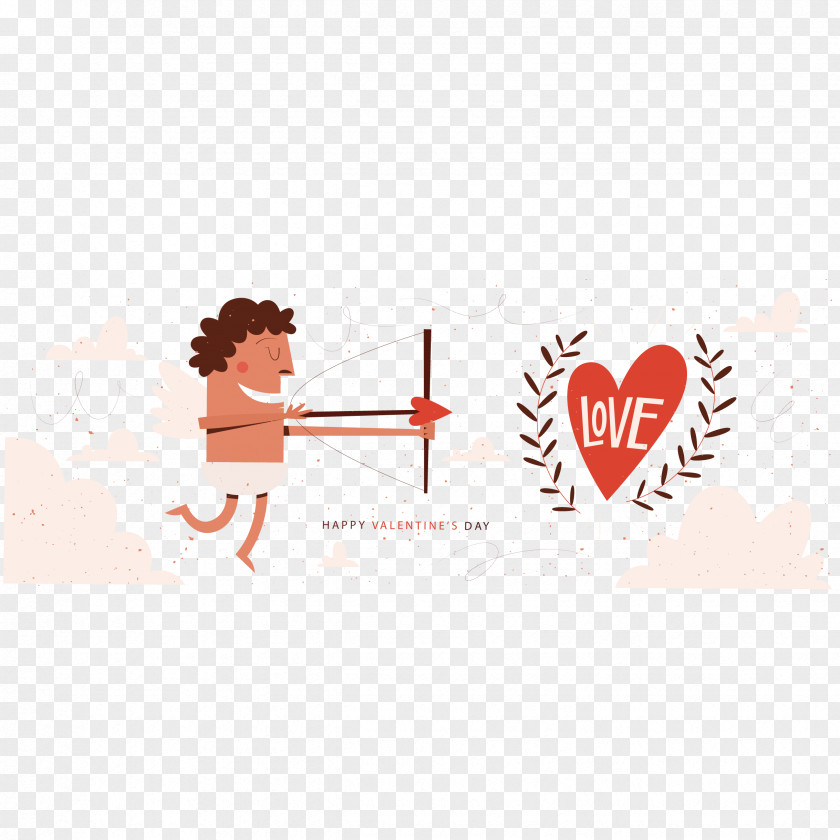 Vector Hand-painted Angel Posters Cupid Valentines Day PNG