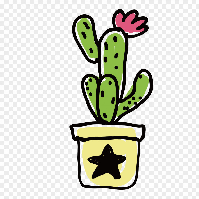 Hand Painted Cactus Vector Illustration Clip Art PNG