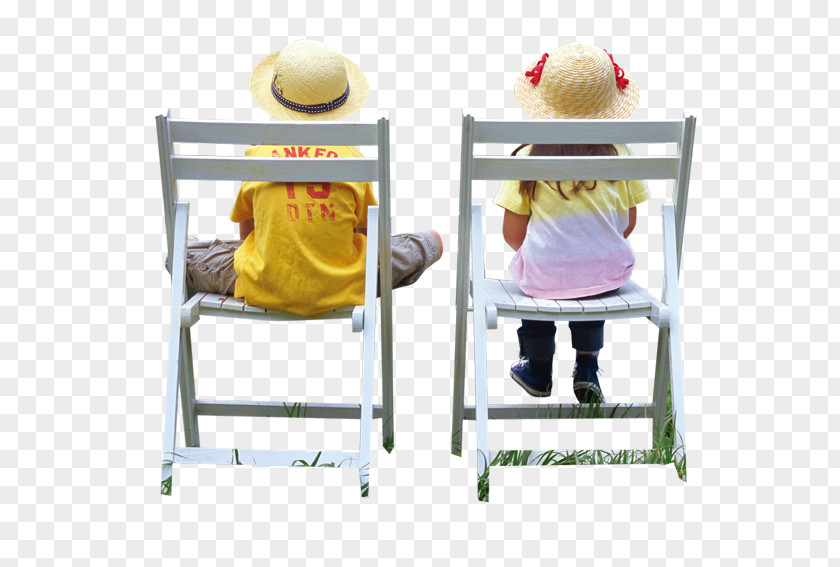 Korean Children Take The Chair Picture Frame PNG