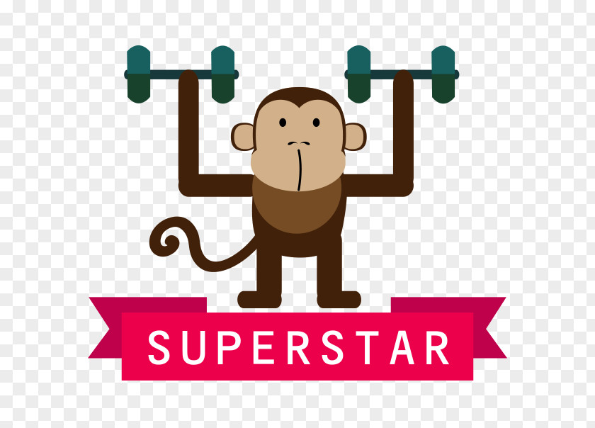 Vector,Cartoon,monkey Logo Flat Design Illustration PNG