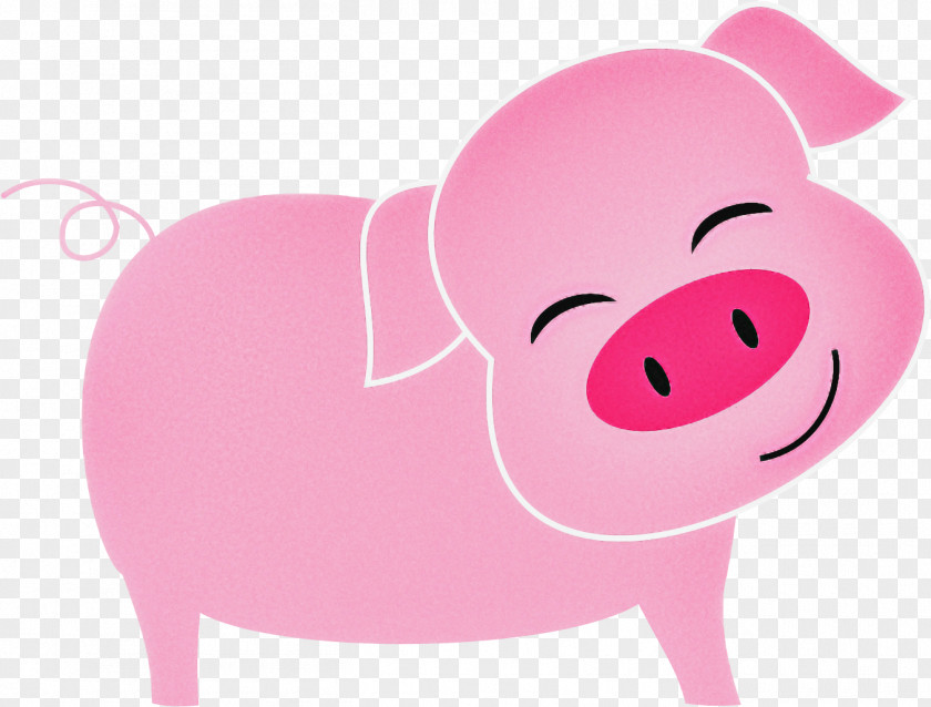 Pink Cartoon Suidae Snout Livestock PNG