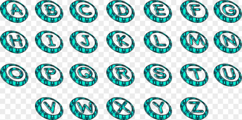 Alphabet Collection Symbol Circle Turquoise Body Jewellery Clip Art PNG