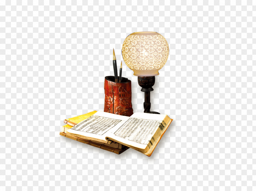 Chinese Wind Bing Lamp Night Reading Material China The Twenty-four Filial Exemplars Book PNG