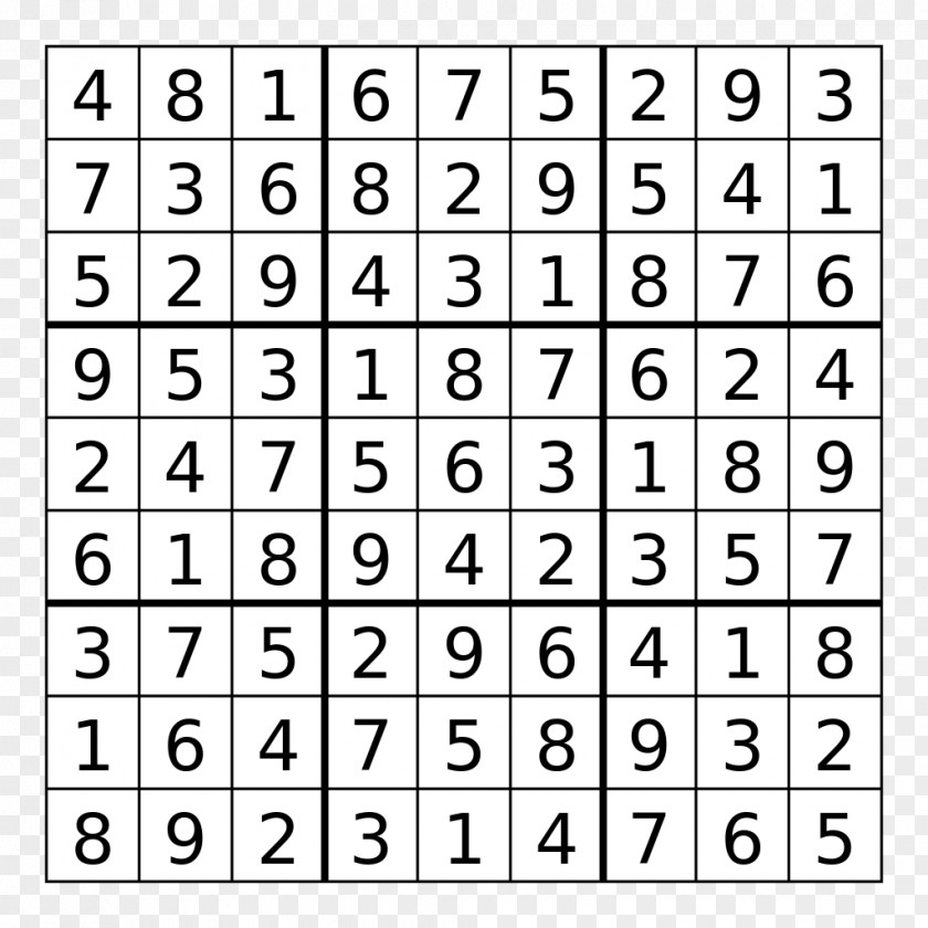 Sudoku Font PNG