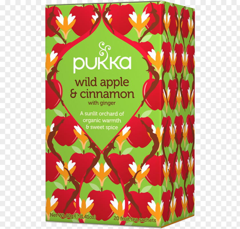 Tea Pukka Wild Apple & Cinnamon 20 Sachets Teas Herbs Three Mint Herbal PNG