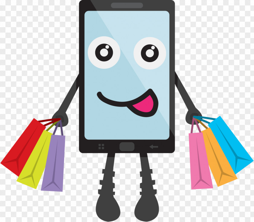 Vector Online Shopping Cart E-commerce Bag PNG