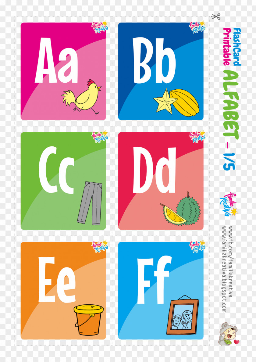 ALFABET Flashcard Familia Kreativa Abjad Alphabet Learning PNG