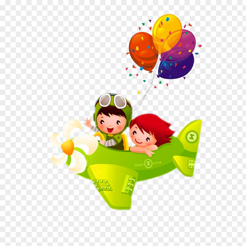 Cartoon Child Material Airplane Clip Art PNG