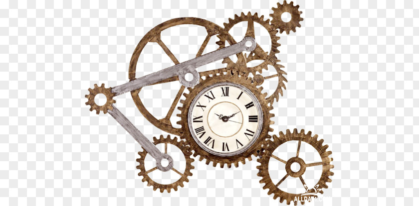 Clock Gear Train Table Wall Decal PNG