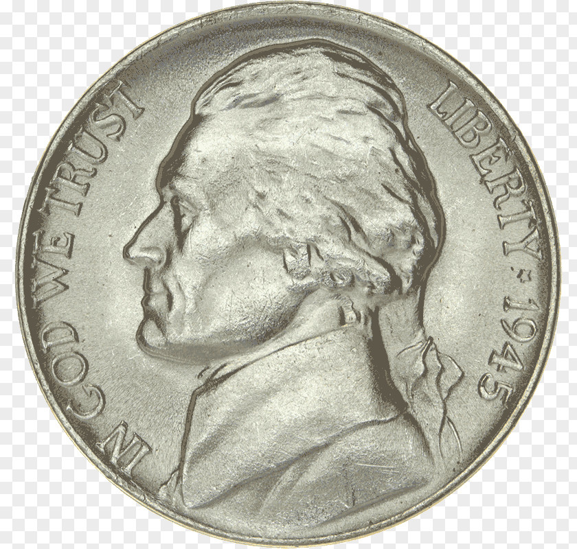 Coin United States Jefferson Nickel Silver PNG