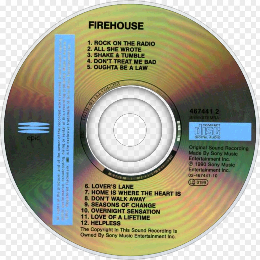 FIRE HOUSE Compact Disc The One Thing Brand Disk Storage PNG