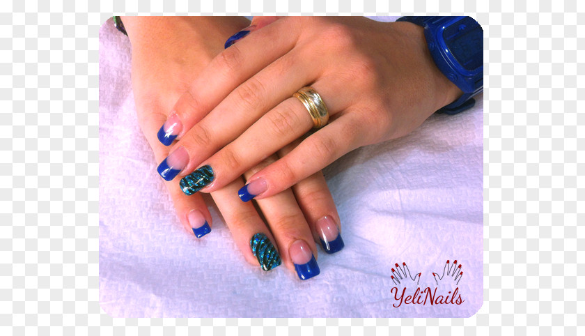 Gel Nails Blue Manicure Nail Polish PNG