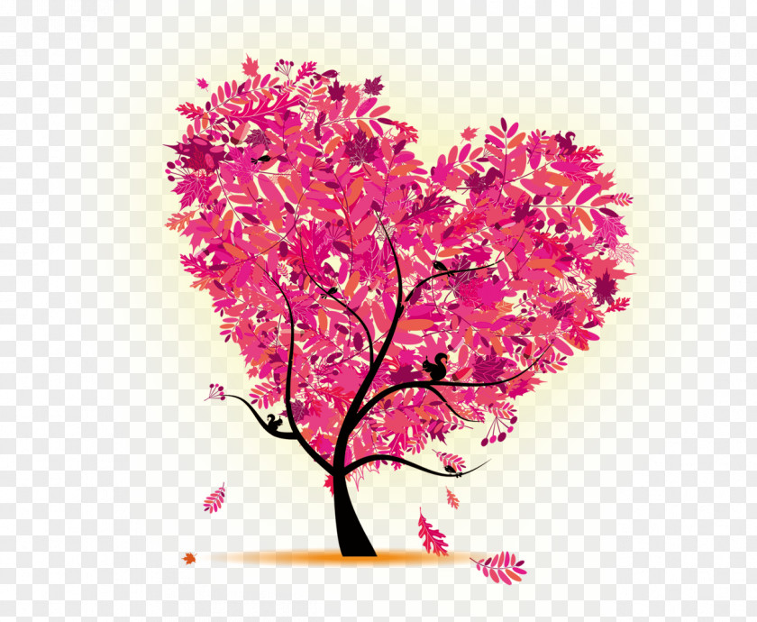 Hand-painted Tree Shaping Heart PNG