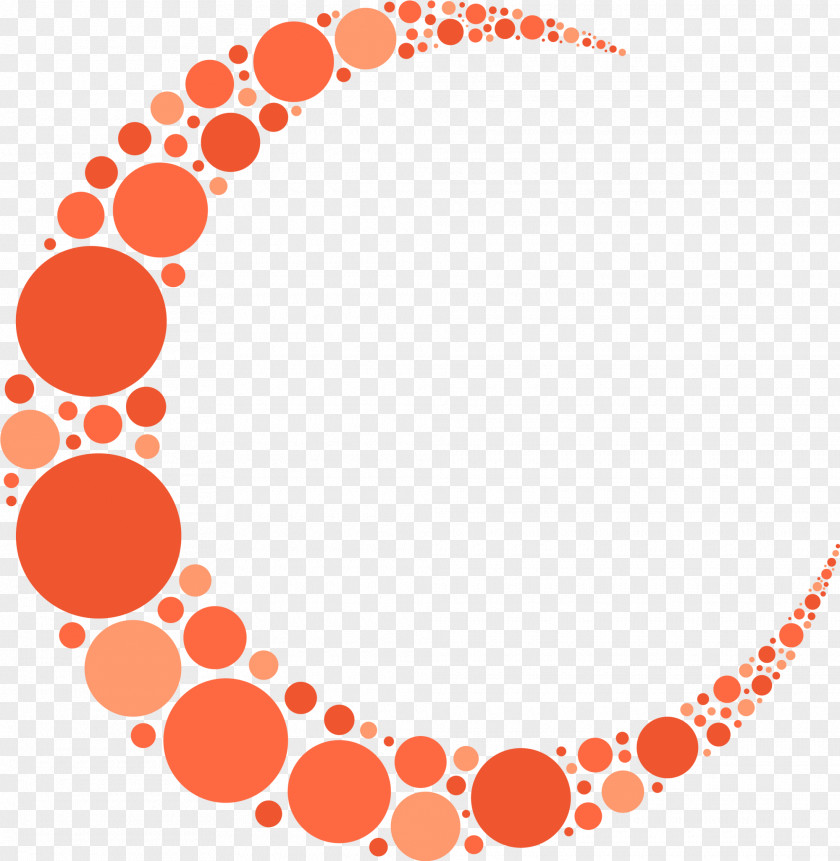 Orange Circle Moon PNG