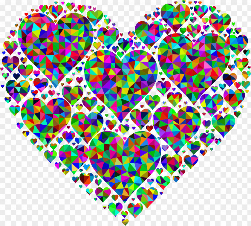 Poly Vector Heart Desktop Wallpaper Valentine's Day Clip Art PNG