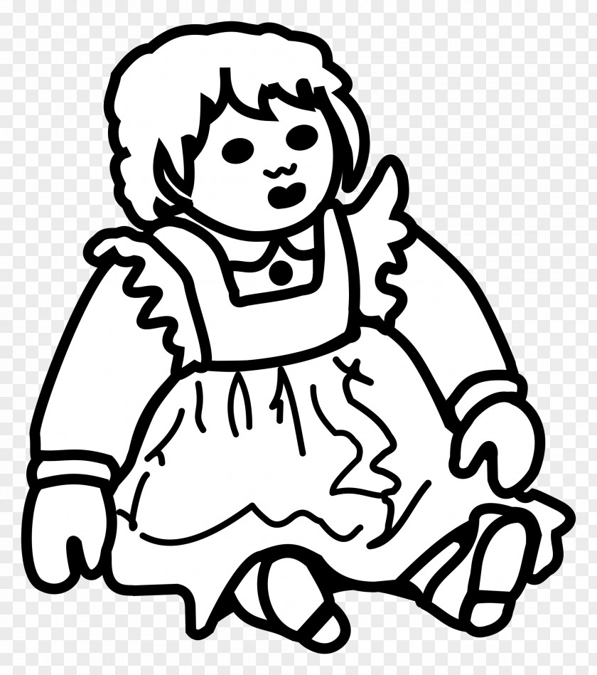 Blackandwhitedoll Doll Line Art Drawing Clip PNG