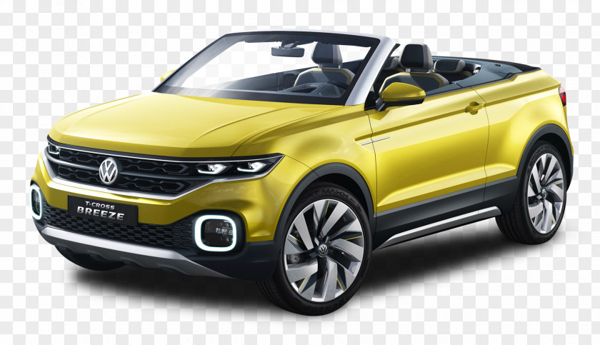 Volkswagen T Cross Breeze Yellow Car Geneva Motor Show Sport Utility Vehicle Tiguan PNG