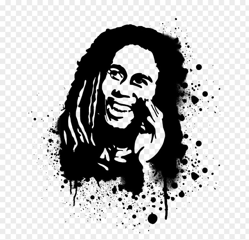 Bob Marley T-shirt Aerosol Paint Stencil PNG