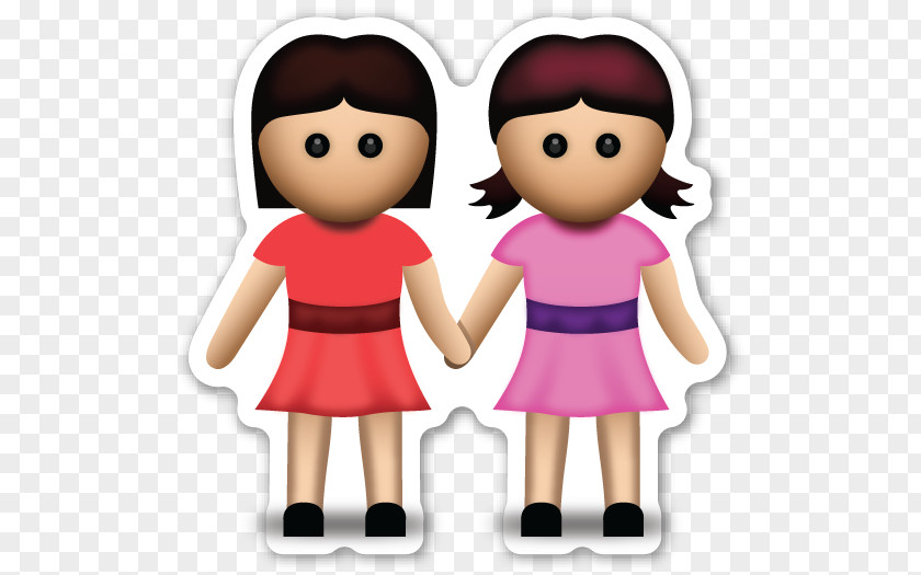 Sister Emoji Holding Hands Sticker Woman Zazzle PNG