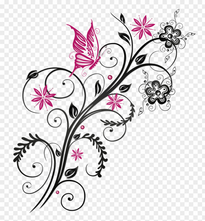 Floral Ornament Butterfly Flower Clip Art PNG