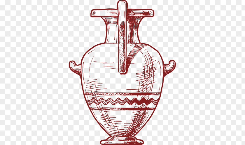 Vase Pottery Of Ancient Greece Drawing PNG