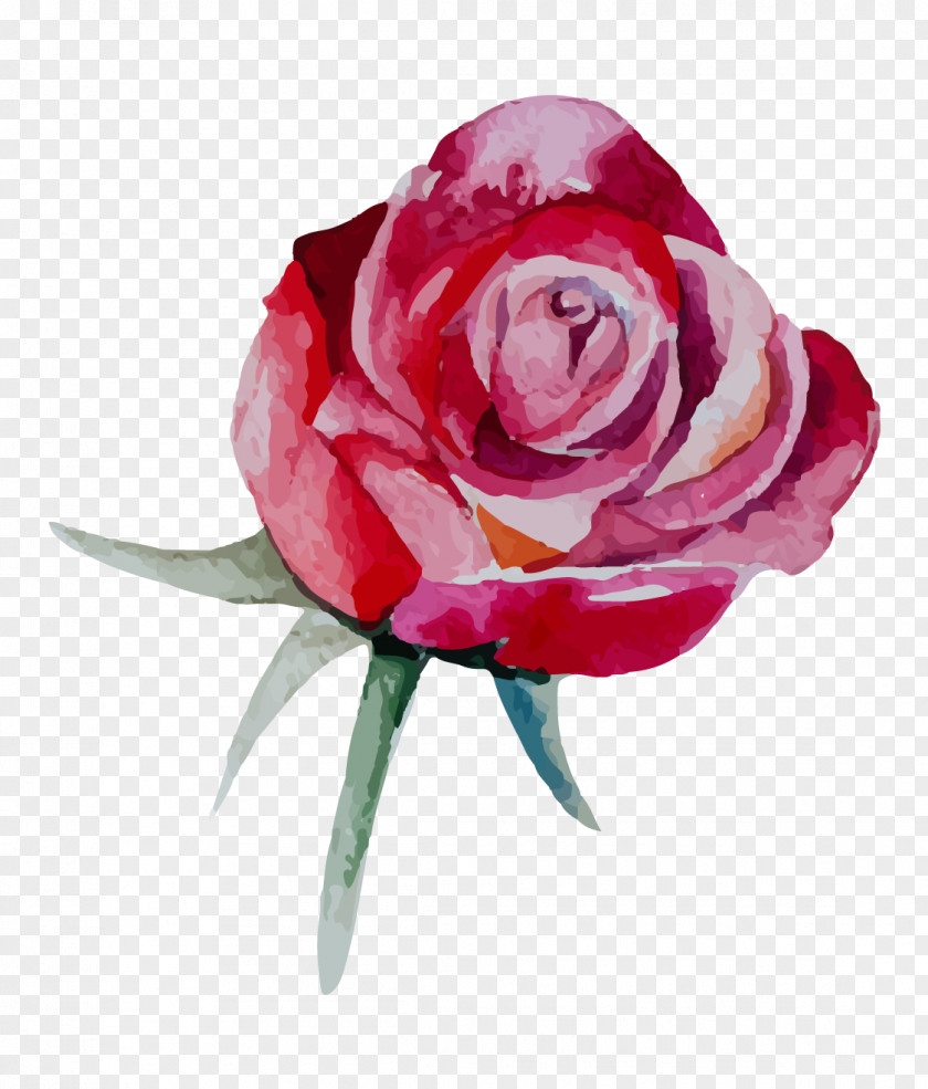 Watercolour Portland Roses To Remember Earring Bead PNG