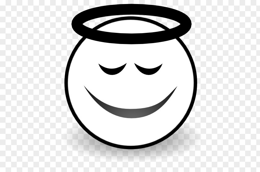 Angel Line Art Smiley Black And White Emoticon Clip PNG
