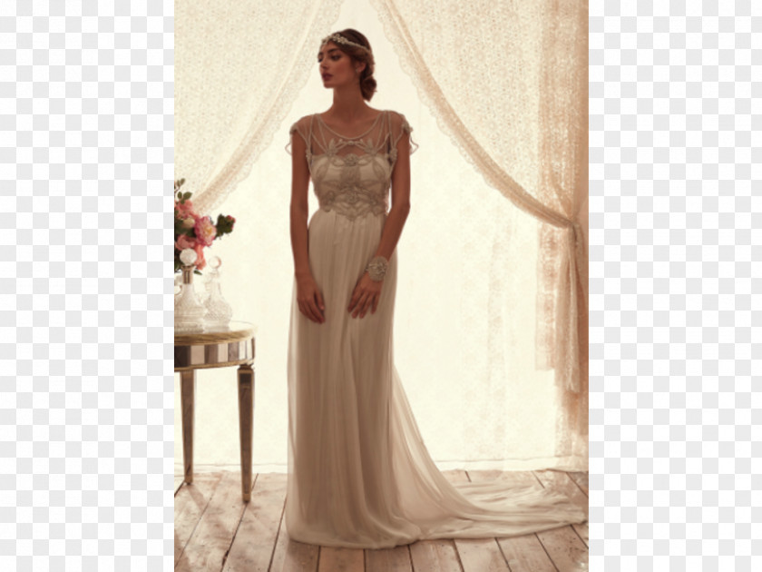 Chiffon Anna Campbell Bridal Wedding Dress Gown PNG