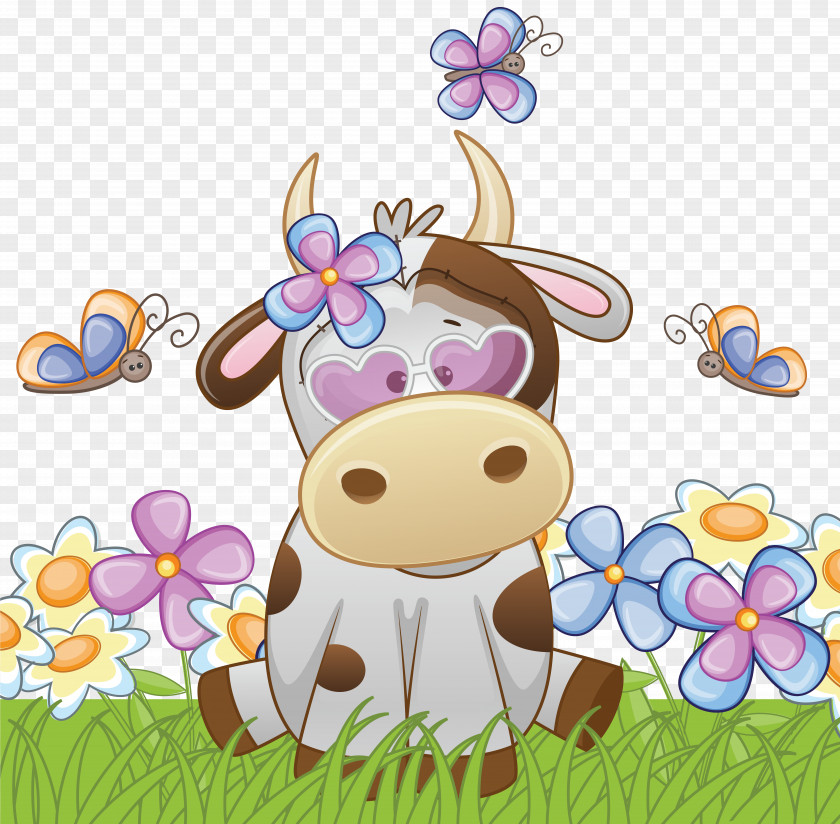 Cow Vector Cattle Drawing Painting Calf PNG