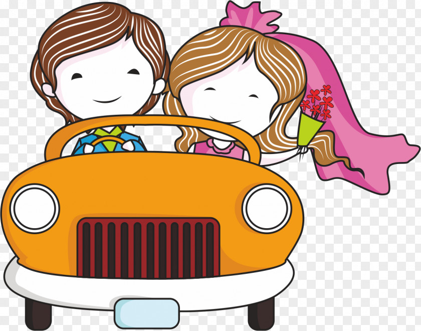 Driving Men And Women Marriage Royalty-free Illustration PNG