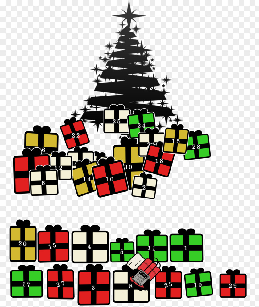 Christmas Tree Toy Line Clip Art PNG