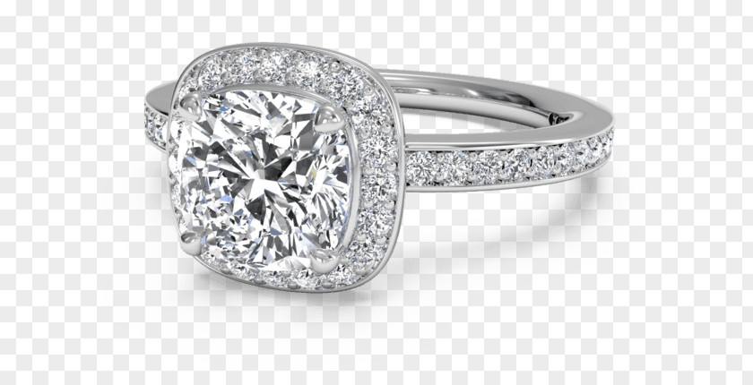 Cushion Cut Infinity Band Engagement Ring Wedding Diamond Carat PNG