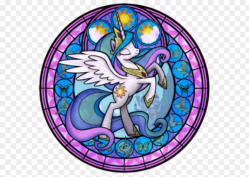 Magic Kingdom Stained Glass Window Twilight Sparkle PNG