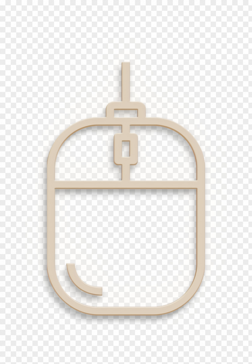 Metal Beige Mouse Icon PNG