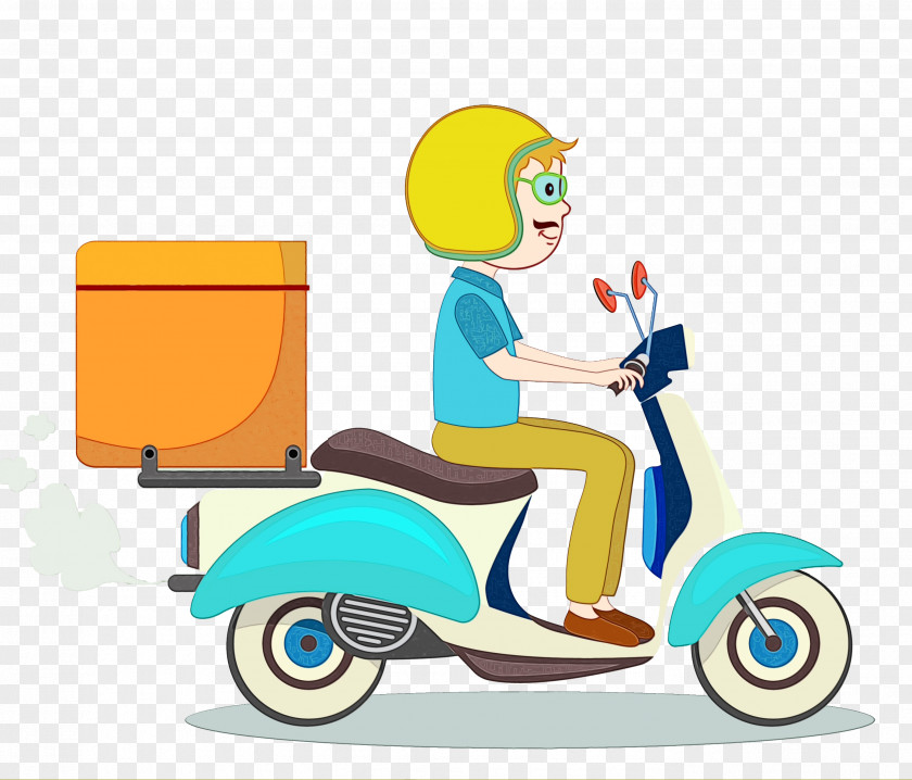 Vespa Transport Motor Vehicle Scooter Mode Of Cartoon PNG