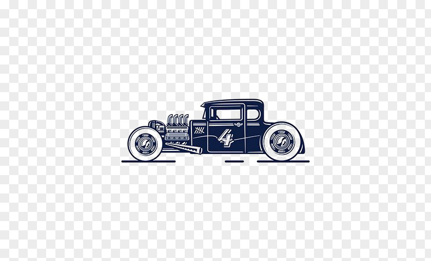 Retro Car Vintage Rat Rod Illustration PNG