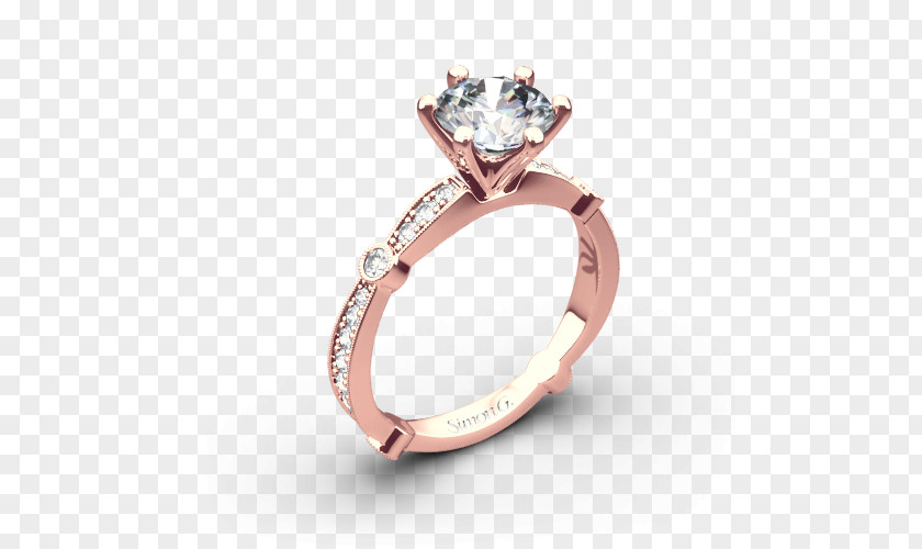 Diamond Solitaire Engagement Ring Wedding PNG