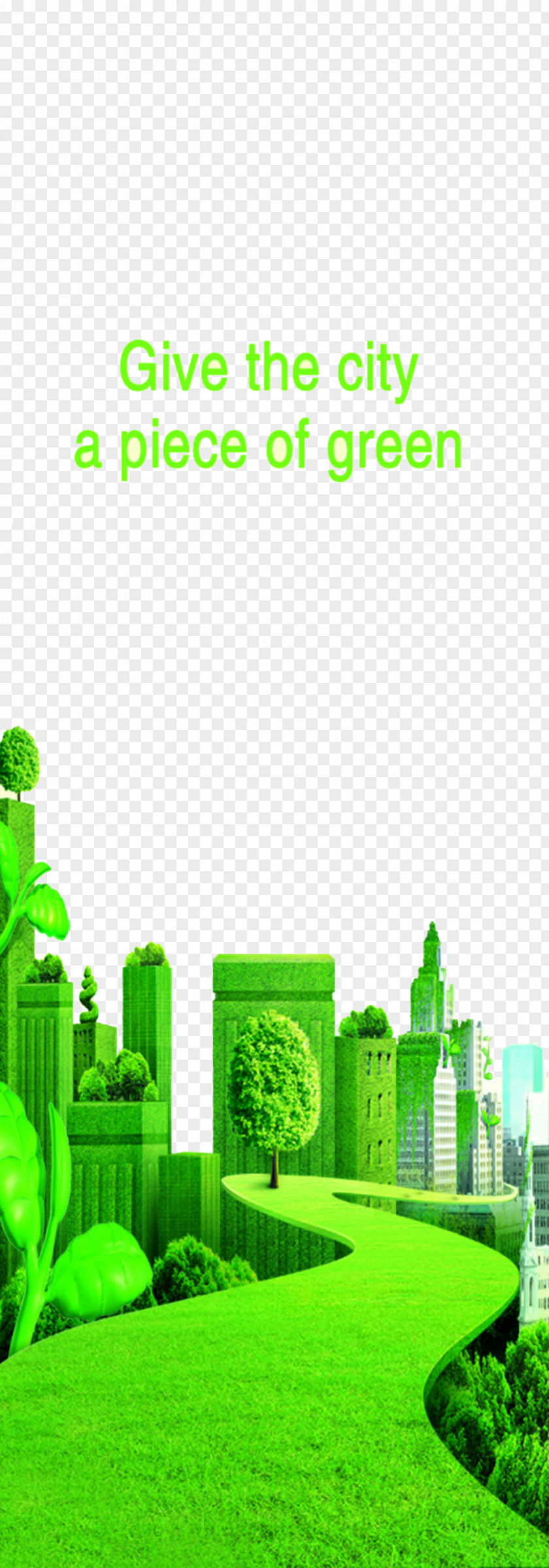 Give The City A Green Environment Material Picture PNG