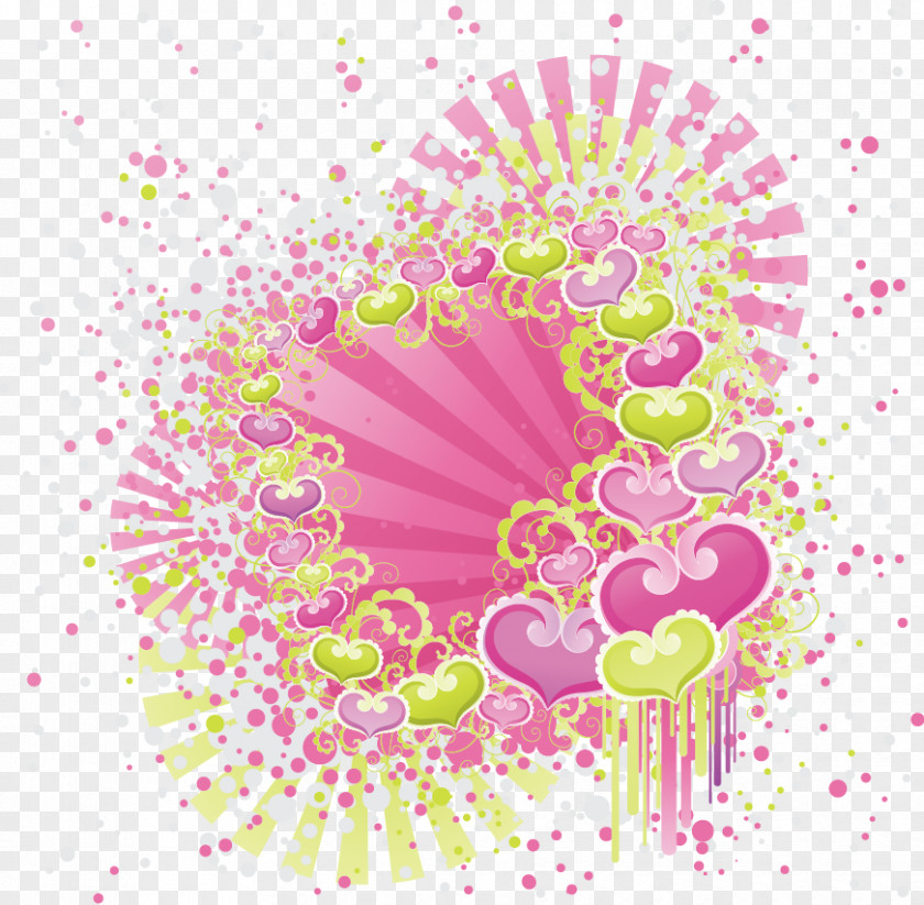 Valentine's Day Heart-shaped Pattern Card Vector Material PNG